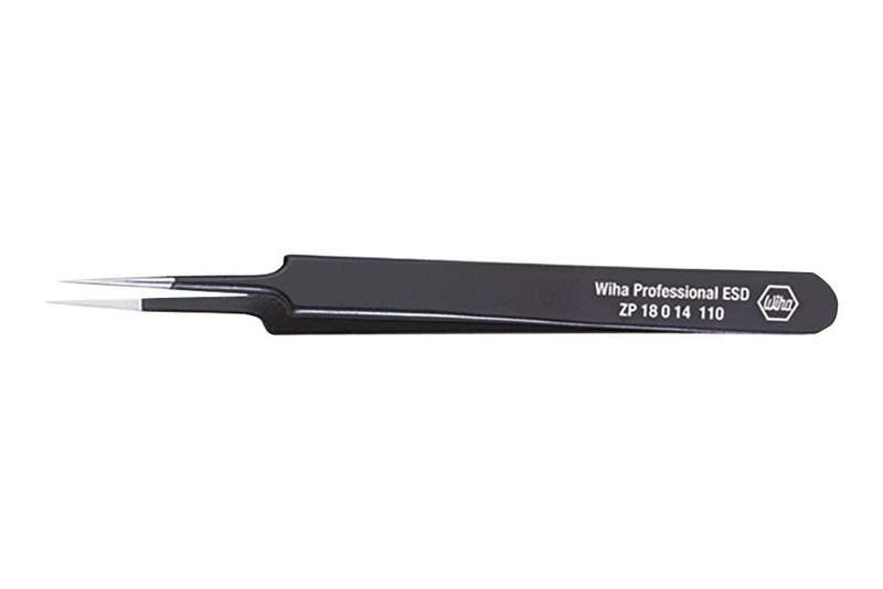 Wiha (32334) Tweezer, ESD, Precision, Straight, Pointed, Stainless Steel