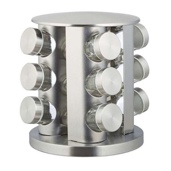 12 Jars Swivel Spice Rack Set