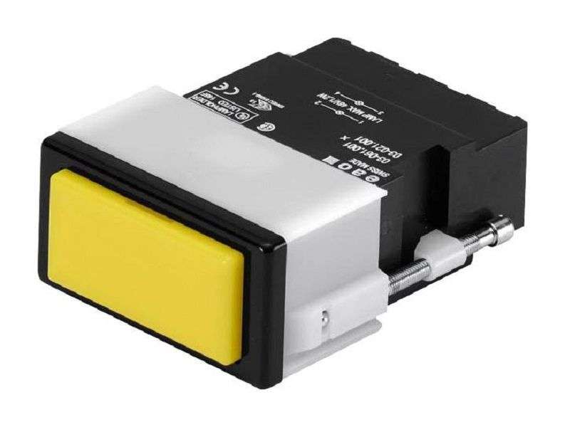 Eao (03-021.001) Pushbutton Switch, 03 Series, Rectangular, Yellow