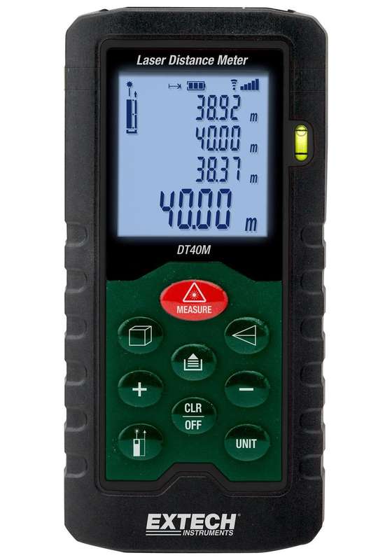Extech (DT40M) Laser Distance Meter, 0.05m to 40m, 2mm, LCD