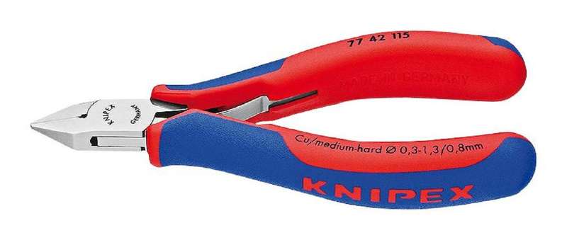 Knipex (77 42 130) Cutter, Precision, 130 mm, Diagonal, 1.6 mm, 57 °