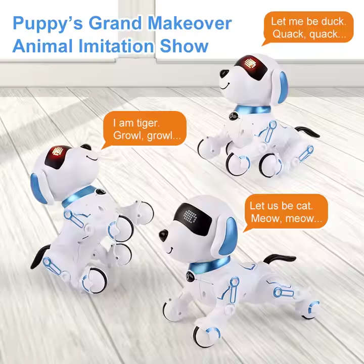 Interactive Robot Dog Toy for Children Red/Blue