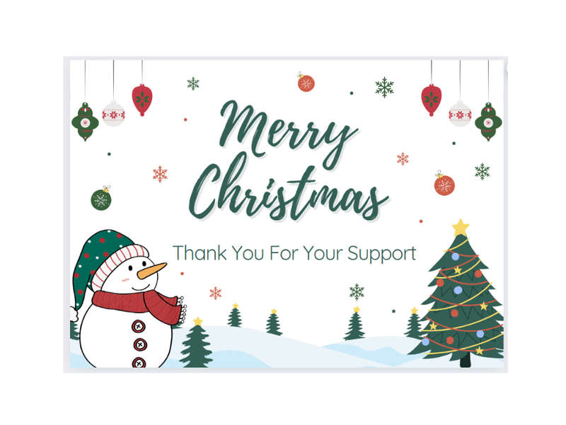 Merry Christmas Thank You Stickers - Pack of 100