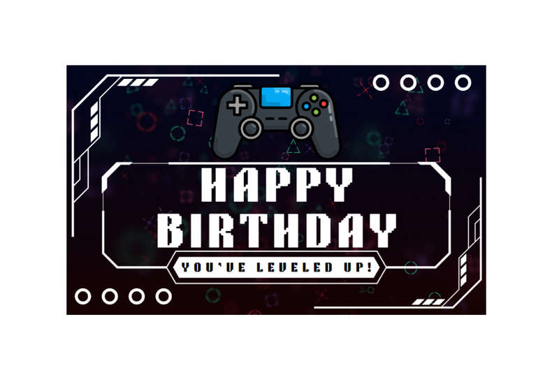 Gaming Theme Birthday Banner - PVC Banner