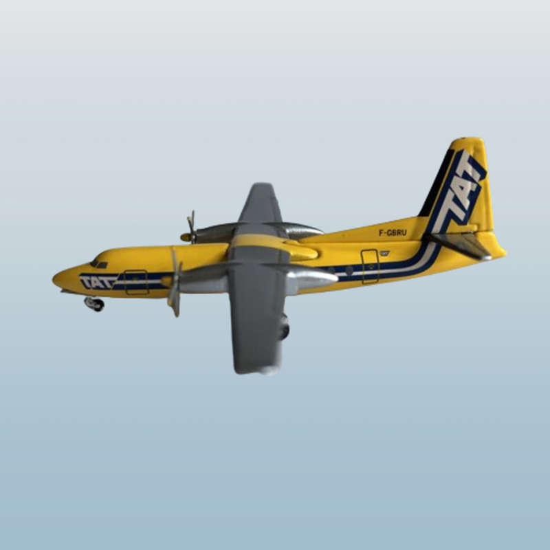 1:400 Scale, TAT European Airlines,Fokker F-27, Diecast Alloy Display Model