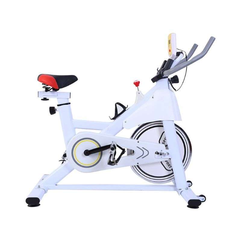 Indoors comfortable LCD Monitor Screen Spin Bike Home Exercise (White)