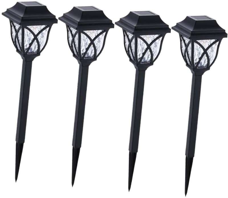 Outdoor Waterproof Plastic Solar Garden Pathway Lights - Pack of 6