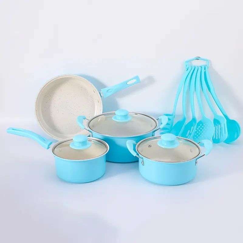 Non-Stick Cookware Set - Blue - 13 Piece