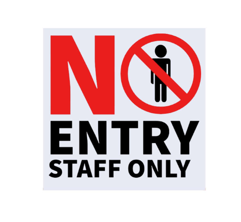 No Entry Staff Only ABS Sign Board - Workplace Safety - 44cm
