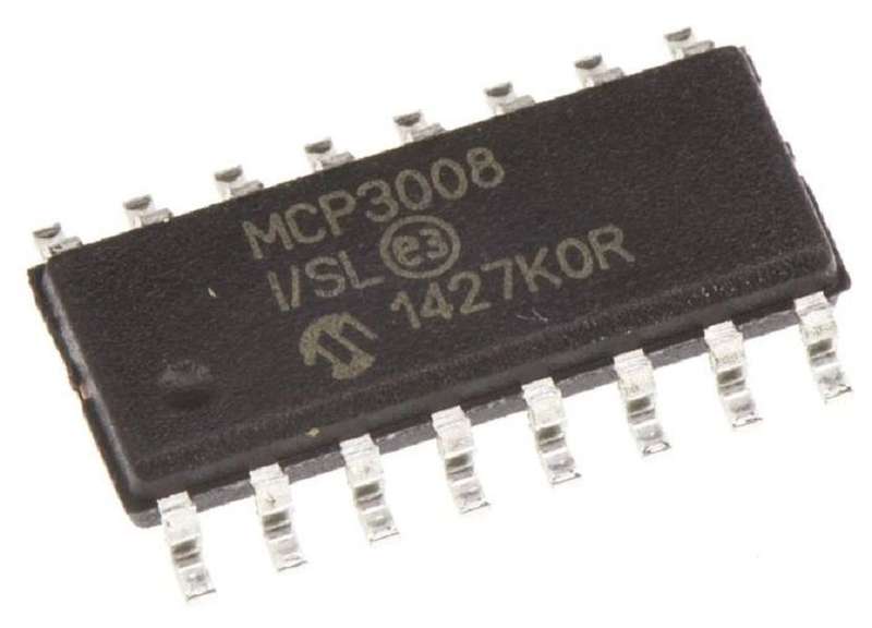 Microchip (MCP3008-I/SL) Analogue to Digital Converter, Octal, 10 bit