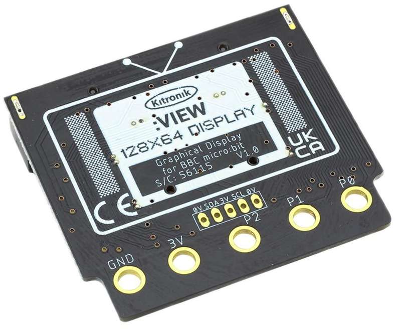 Kitronik (56115) OLED Display Board, BBC micro:bit, 128 X 64 Resolution