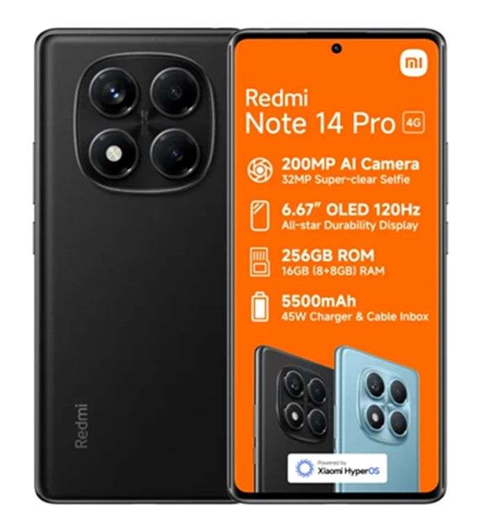 Xiaomi Redmi Note 14 PRO Smartphone - Mix color  (8+8GB RAM + 256GB)