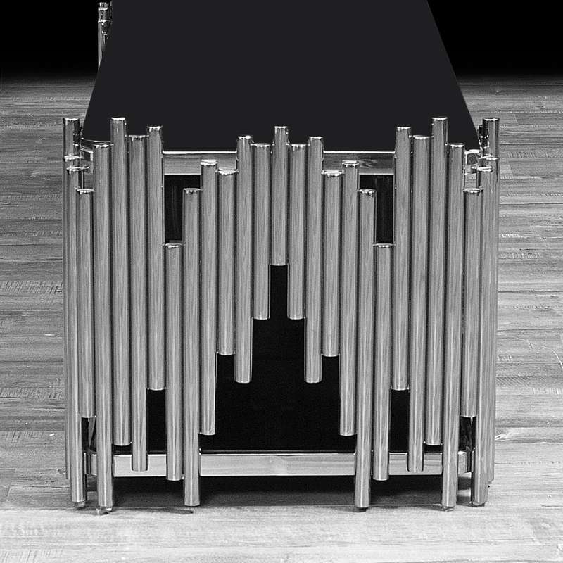 Smart TV/ Plasma Stands - Tempered Glass Top - Wooden Drawers - Silver