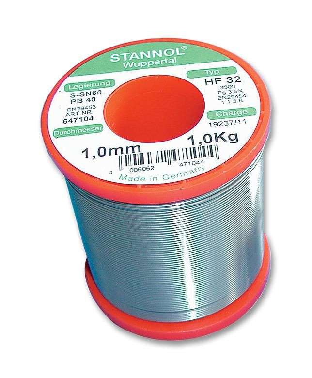 Stannol (HF32 3500 1,0MM 1KG) Solder Wire, 304 Flux, 1 kg