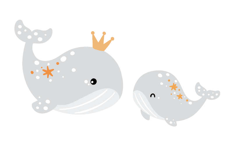 Whale Tale Dreams - Nursey Room Wall Vinyl Stickers