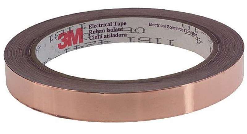 3M (1181 12MM) Tape, Conductive Shielding, Copper Foil, 12.7 mm x 16.5 m