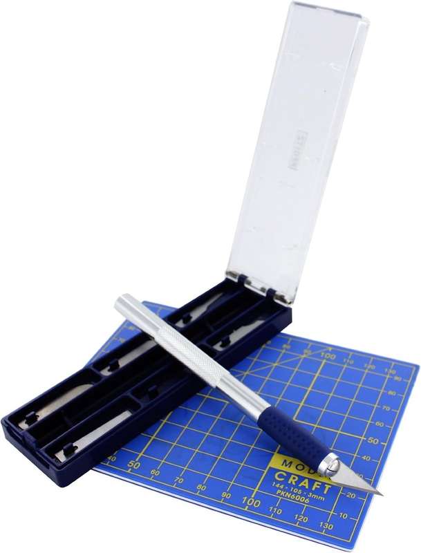 Modelcraft (PKN2008) Craft Knife Set, Knife Handle, 6 Steel Blade