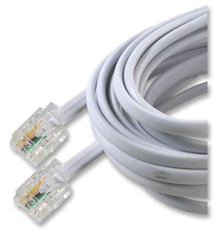 Pro Signal BT-120 Telephone Modular Cable, RJ11 Plug to RJ11 Plug, White