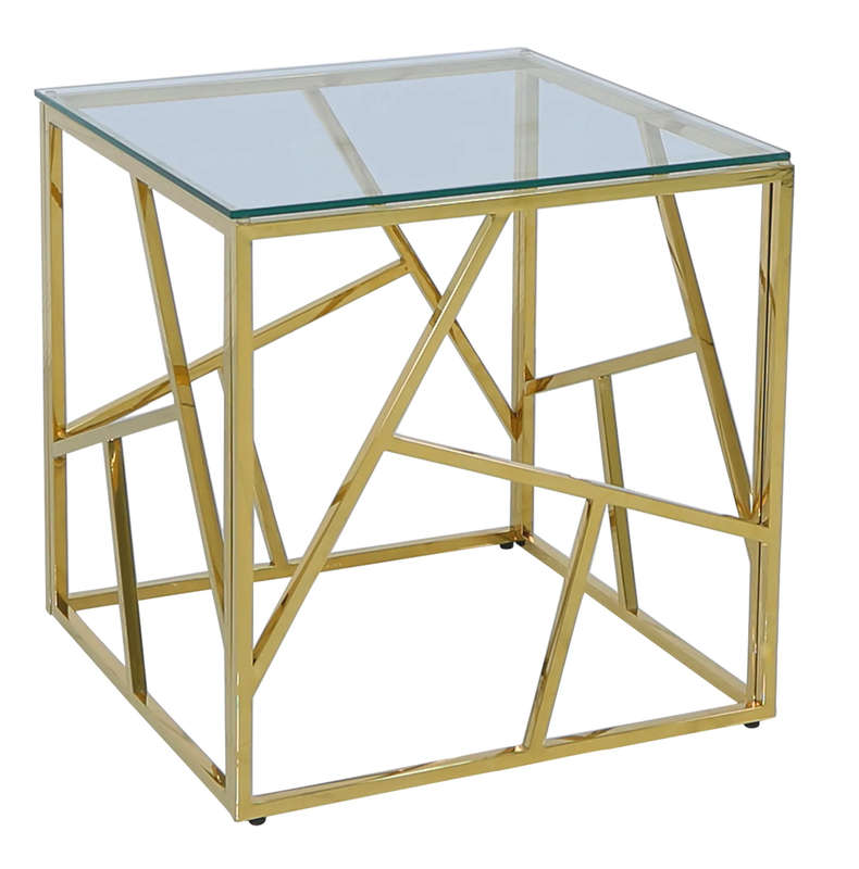 Cyprus Side/ End Table - Gold Transparent