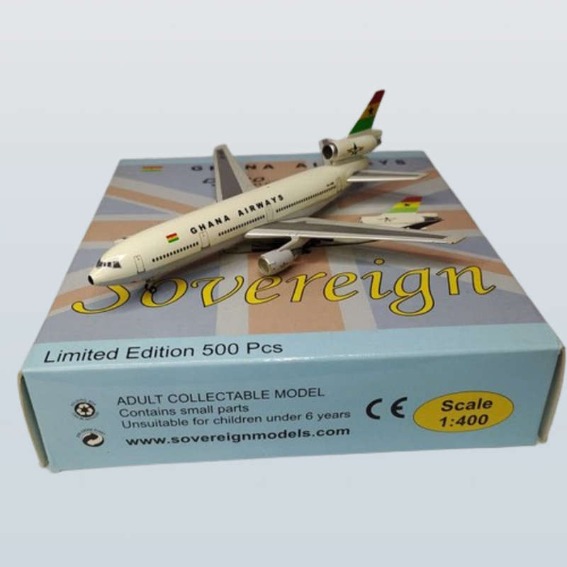 1:400 Scale, Ghana Airways, McDonnel Douglas, DC -10 , Diecast Alloy Model