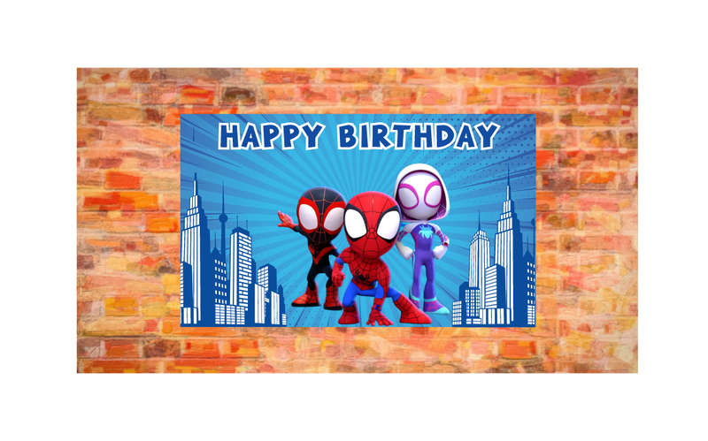 Kids Party Banner - Spidey and Friends