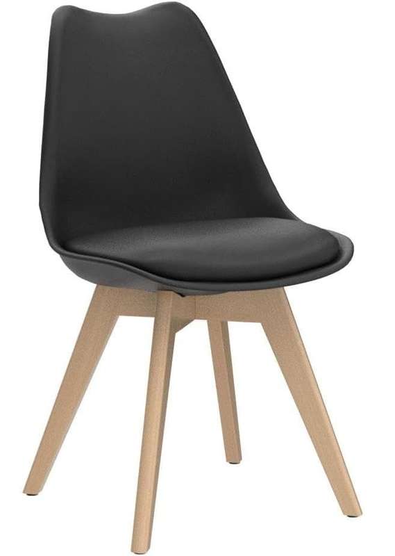 Modern and trendy padded chairs with wooden legs-8 Pack