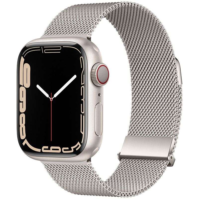 42/44/45/mm Milanese Stainless Steel Metal Magnetic Strap for Apple iWatch - Star Light Silver