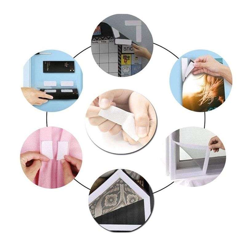 DHAO Hook And Loop Strips Reclosable Heavy Duty Mounting Tape - White