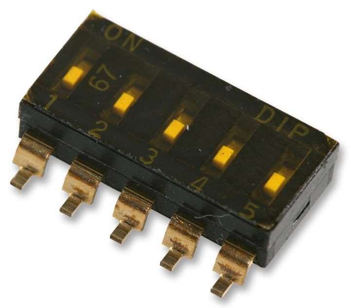 Multicomp Pro (MCEMR-05-T) DIP / SIP Switch, SPST, 24 VDC, 25 mA