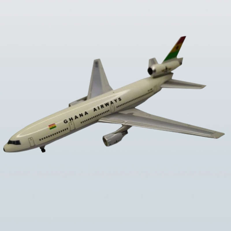 1:400 Scale, Ghana Airways, McDonnel Douglas, DC -10 , Diecast Alloy Model