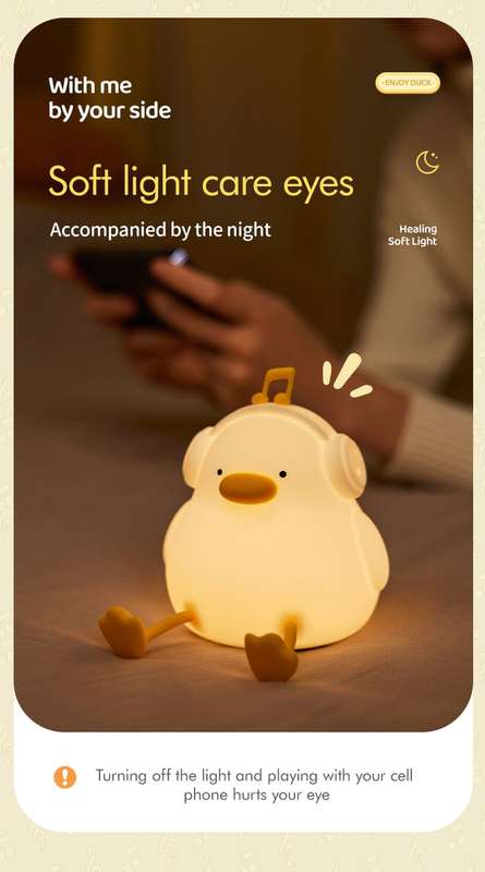 Enjoy Duck Rechargeable Dimmable Night Light Lamp with Timer