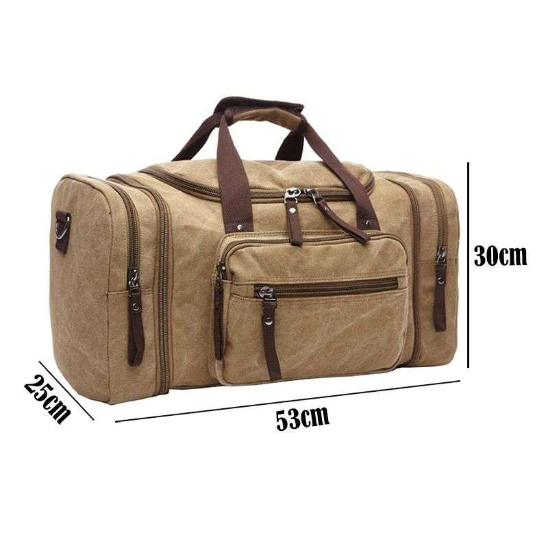 Canvas Duffel Bag Carry-on Overnight Bag - Blue