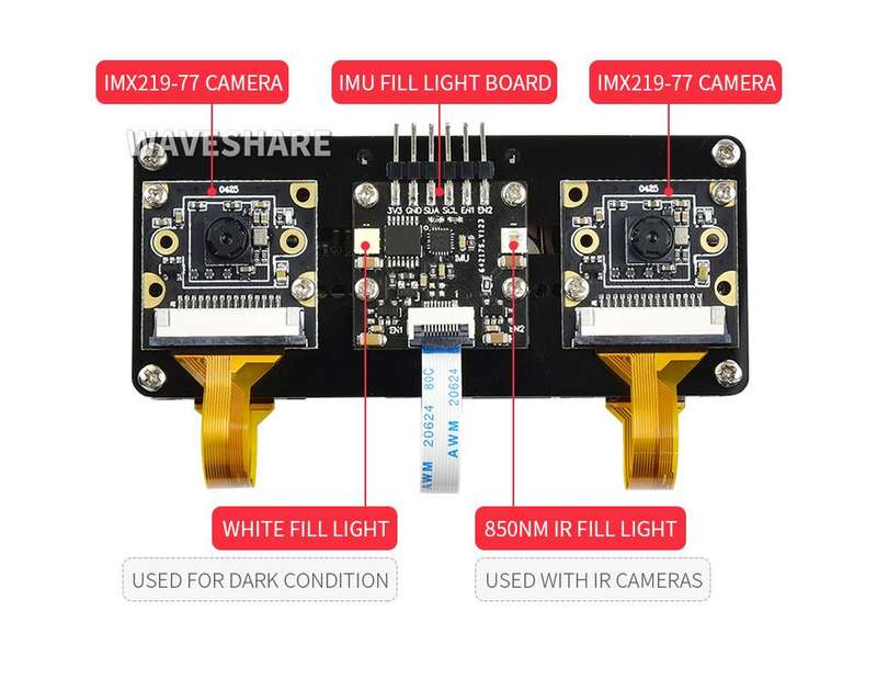 Waveshare Binocular Stereo Vision Expansion board for Raspberry Pi CM3