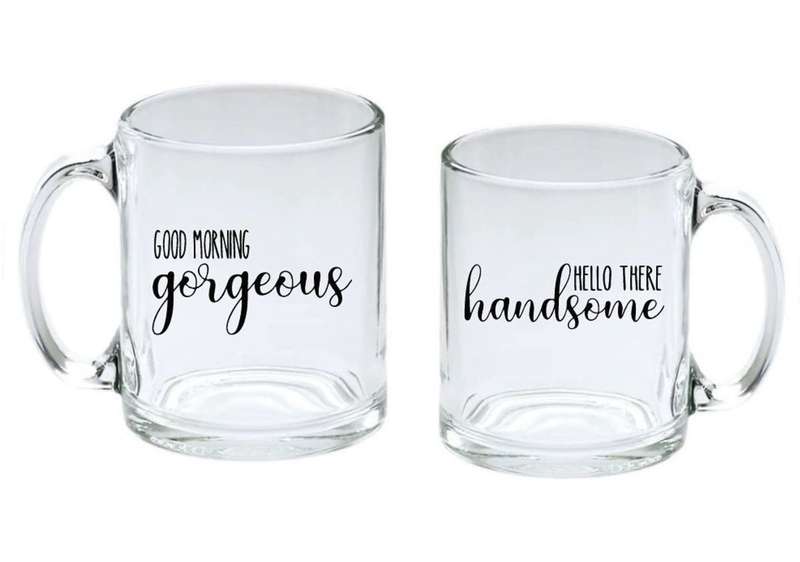 Latte Mugs - Couples Latte Glass Mug Set