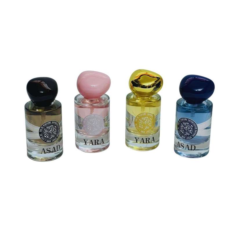 Yara & Asad - Him & Her 4 Perfume Set for Couples + Keyring & Premium Gift Bag COMBO