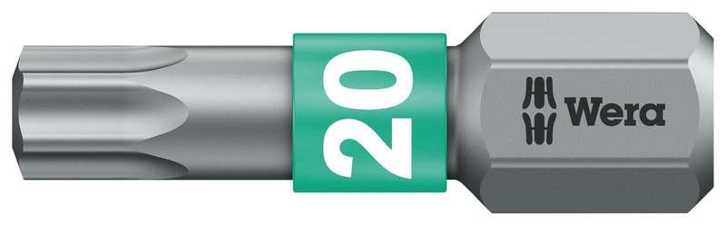Wera (05066124001) Hex Driver Bit, Torx, T20 Bit, 25 mm Overall