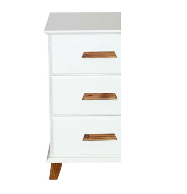 Pedestal- 3 Drawers -White