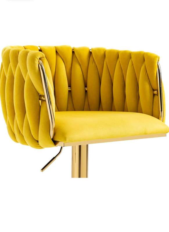 Velvet Woven Bar Stool - Yellow