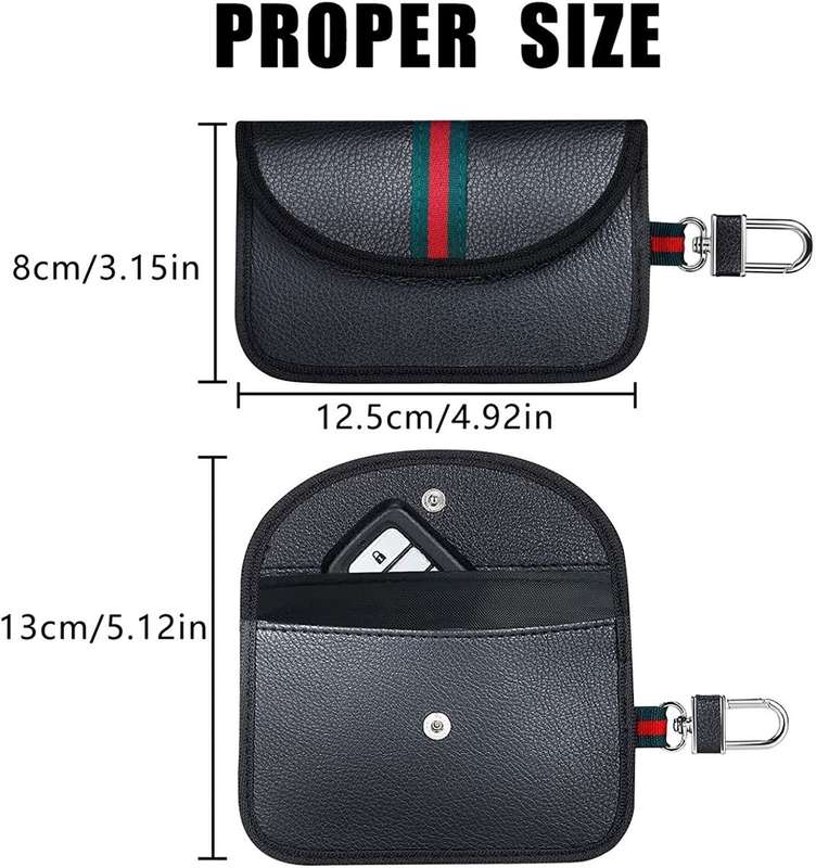 Car Key Signal Blocker PU Carbon  Pouch