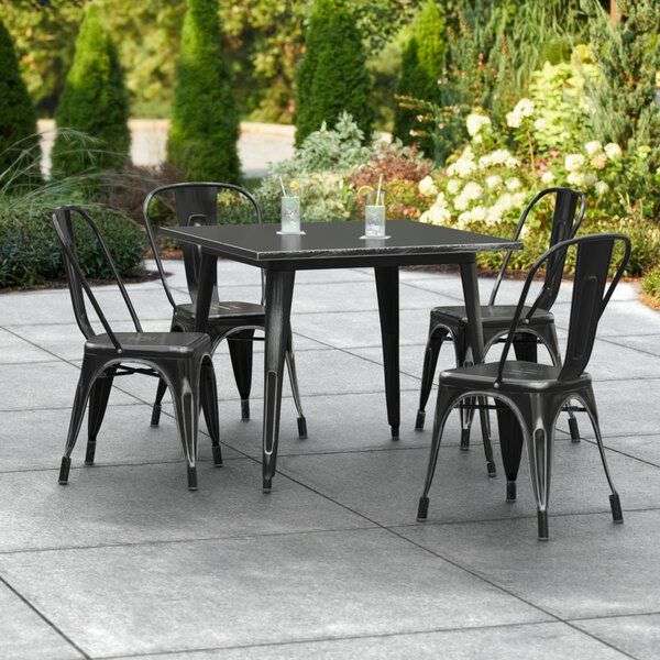 Modern Dinning Table-Metal-Black