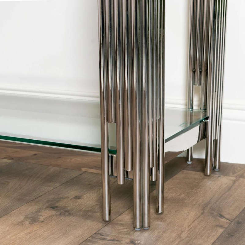 Acero Glass Top Console Table