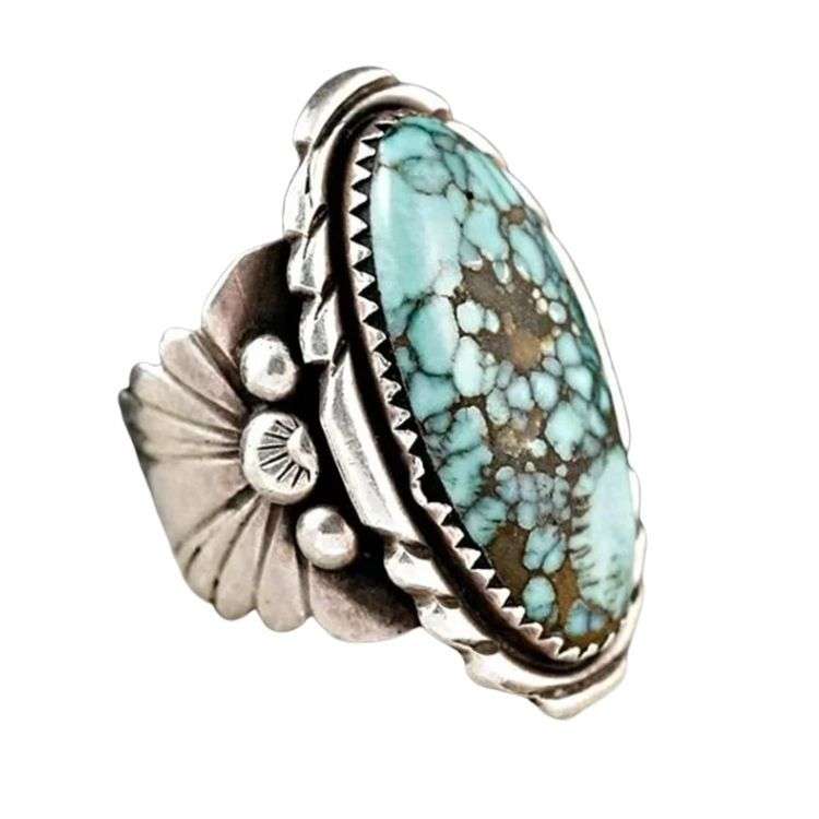 Vintage Fashion Men Ring Green Geometric Design Unisex - 6