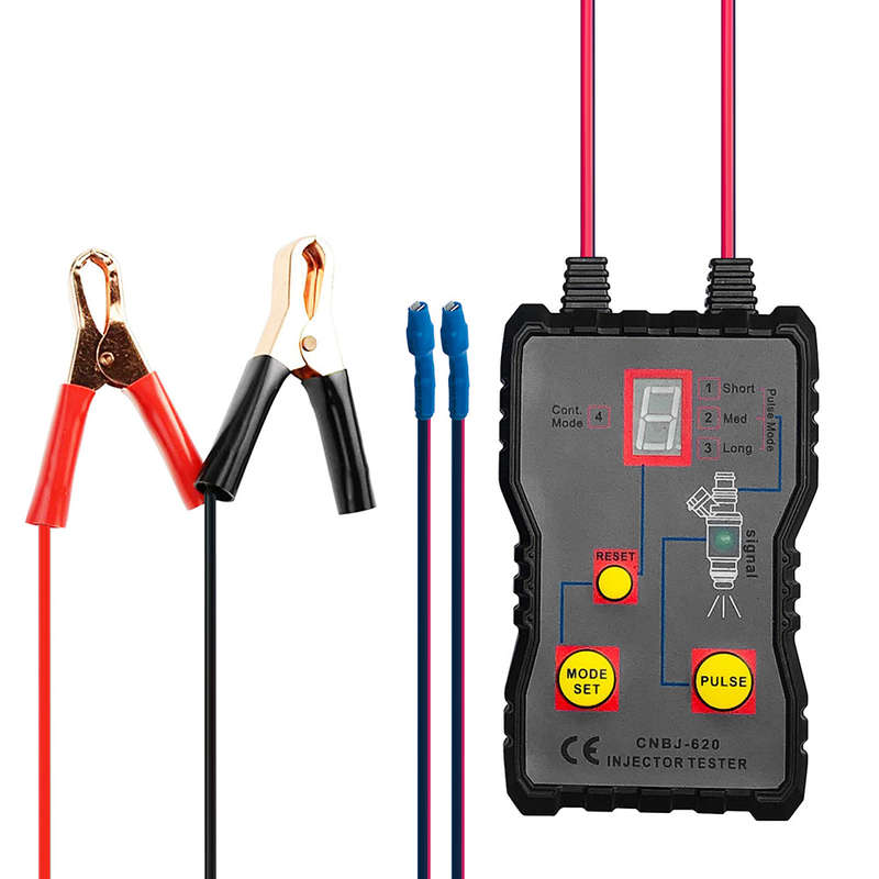 12V Car Fuel Injector Tester 4 Pulse Modes Handheld Vehicle Fuel Pressure System Diagnostic Flush Cl