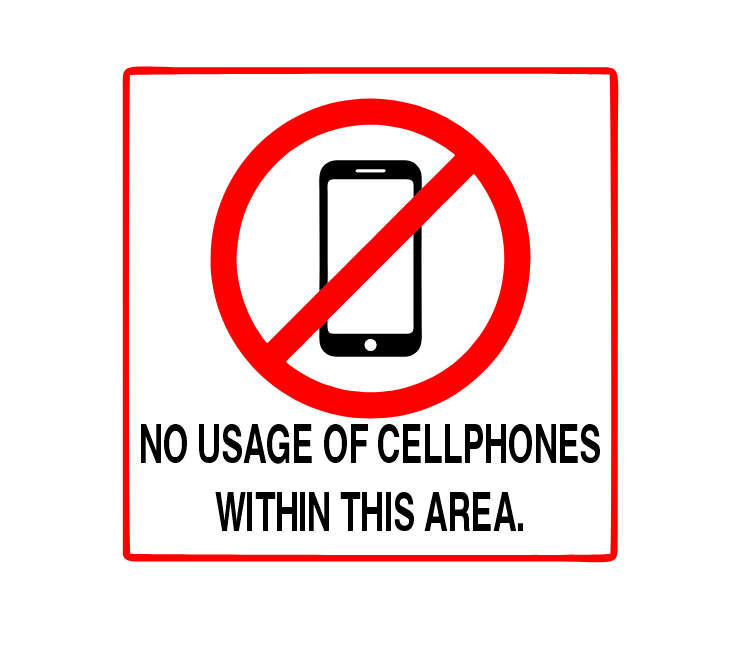 No Cellphone ABS Sign Board