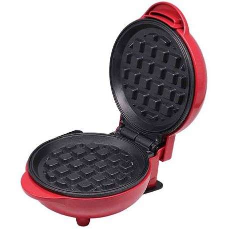 350W Non-Stick Mini Waffle Maker - Red