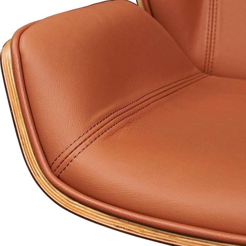 Office Chairs - Executive Brown Wooden Base Microfiber Leather Top - Walnut