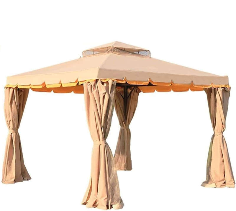 Deluxe Outdoor Gazebo with Mosquito Netting and Double Vented Roof