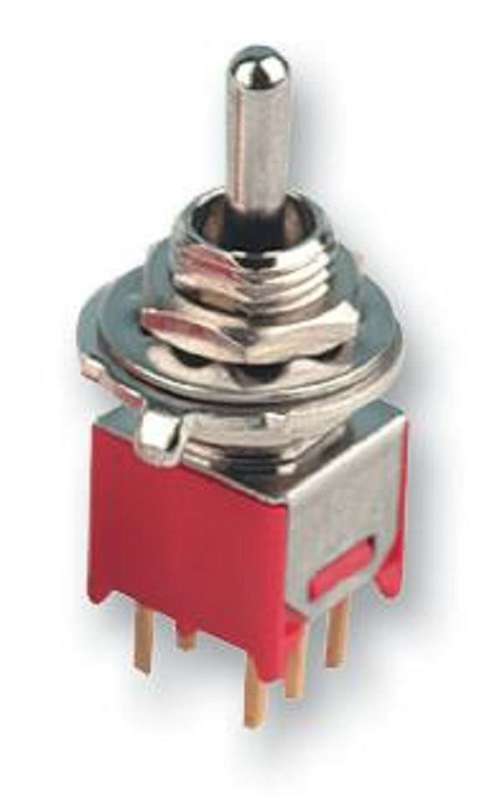 Multicomp Pro (2MD3T1B5M2RE) Toggle Switch, On-Off-On, DPDT, 100 mA