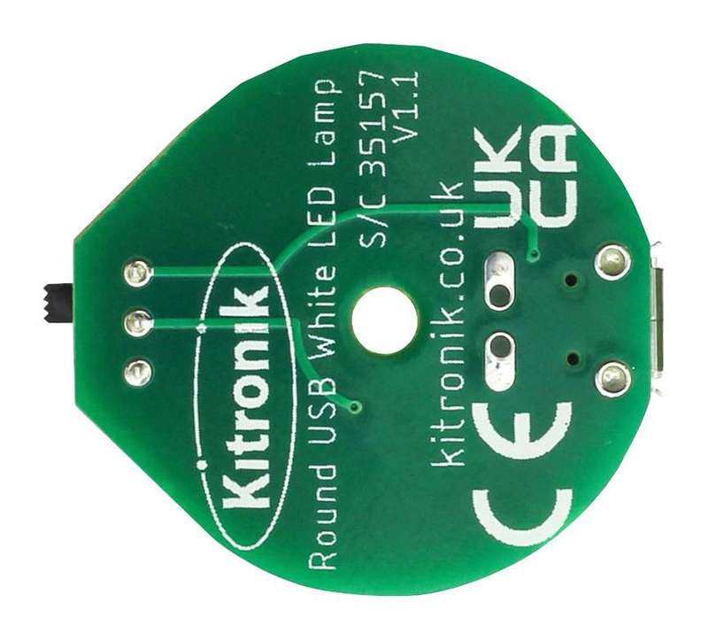Kitronik (35157) USB LED Board, Round, White, LED Lighting, Lighting