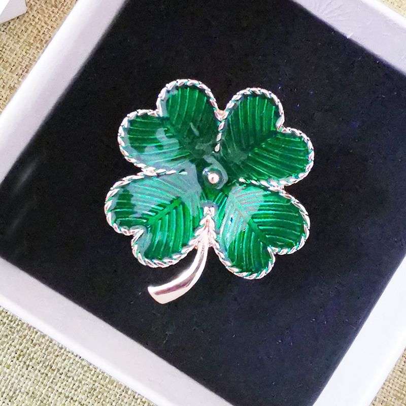 Crystal Geometry Brooch Pins For Women Leaf
